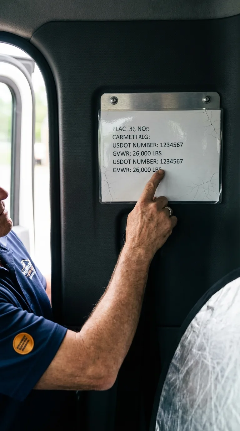 USDOT licensing placard verification in Russells Point